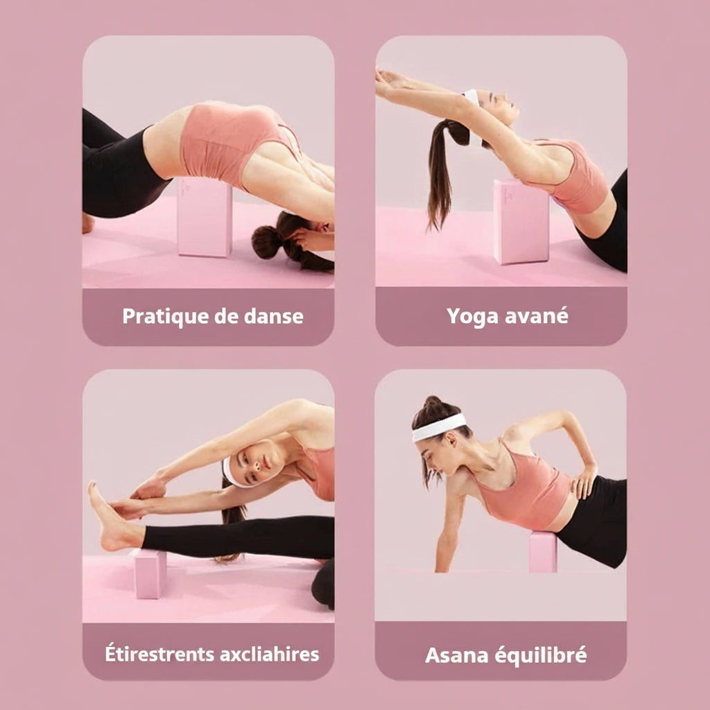Briques de Yoga en Mousse – Blocs d’Entraînement Fitness pour Étirements, Postures et Renforcement