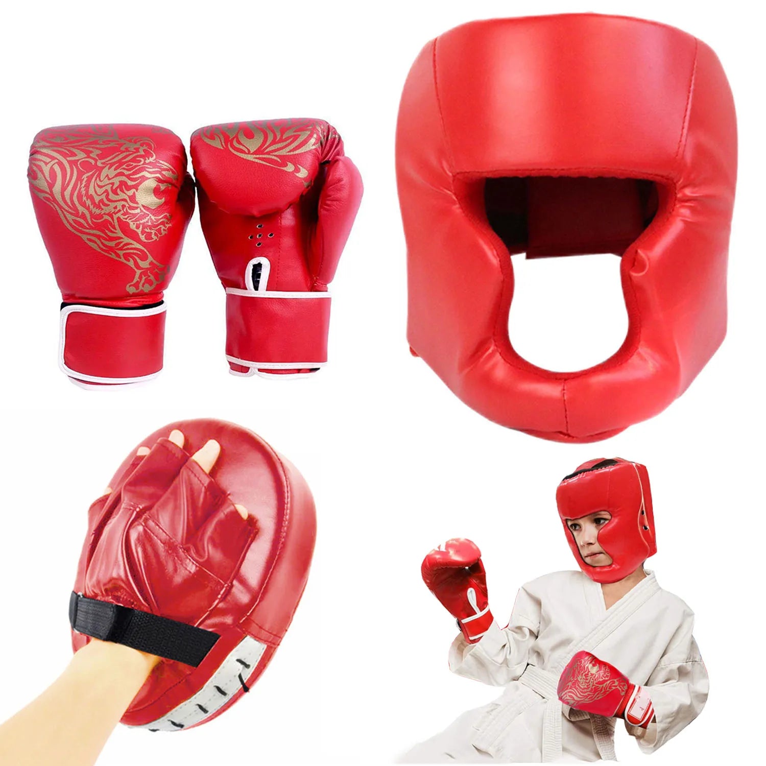 Gants et Casque de Boxe MMA pour Adultes et Enfants – Protections Kickboxing & Entraînement