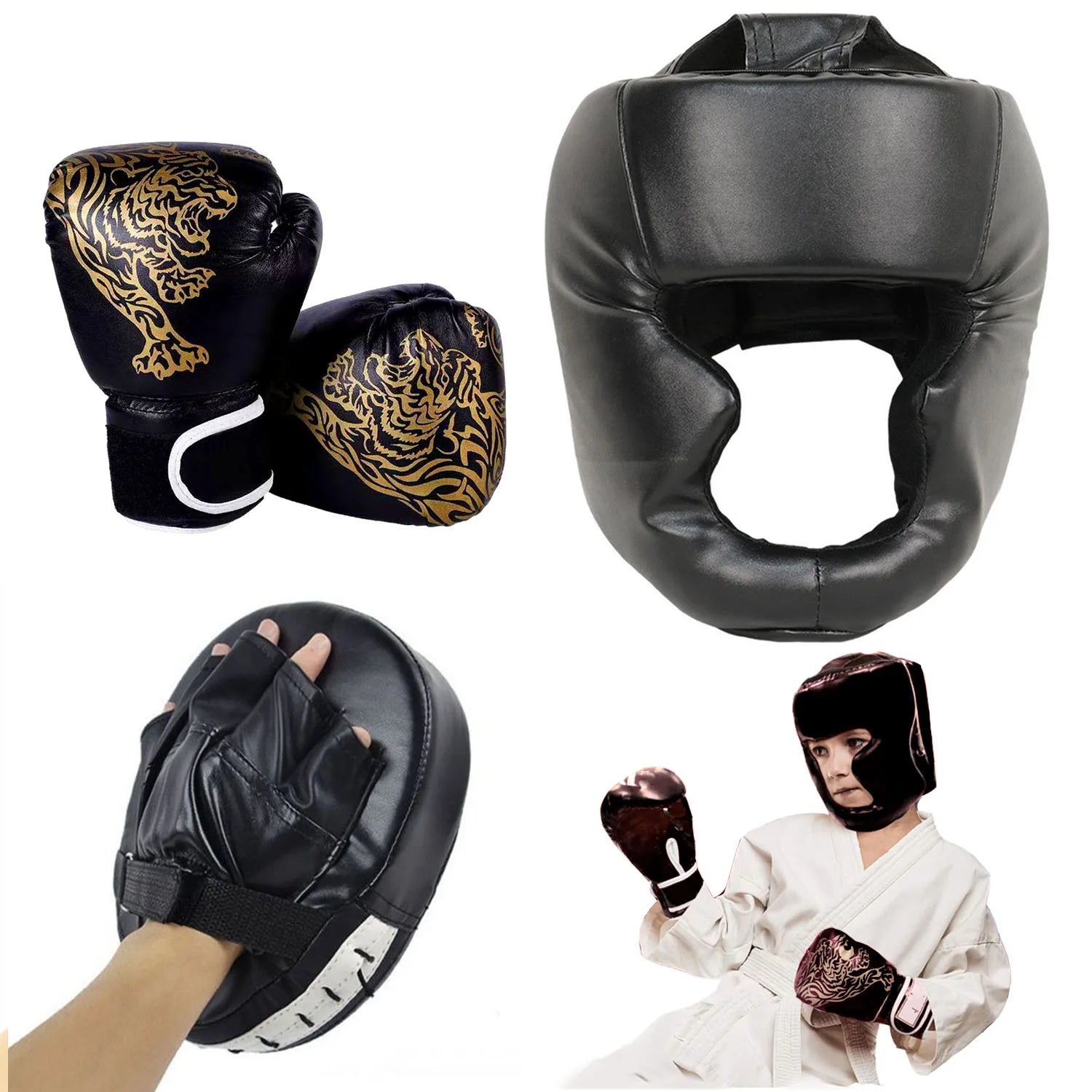 Gants et Casque de Boxe MMA pour Adultes et Enfants – Protections Kickboxing & Entraînement